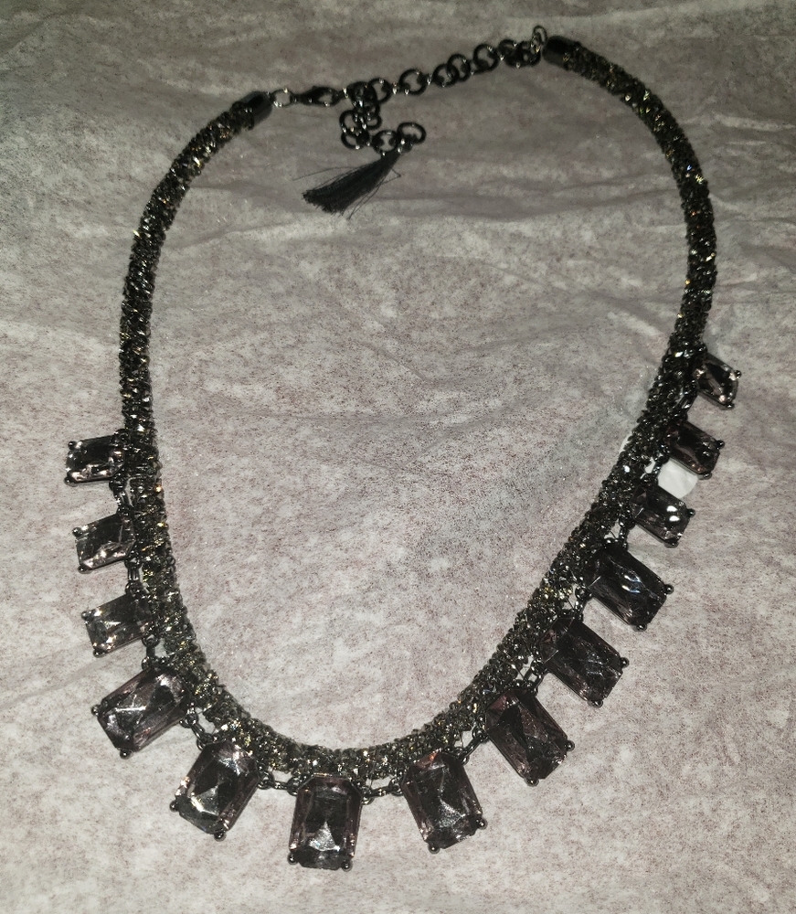 Glitter Rhinestone Statement Necklace - image 3
